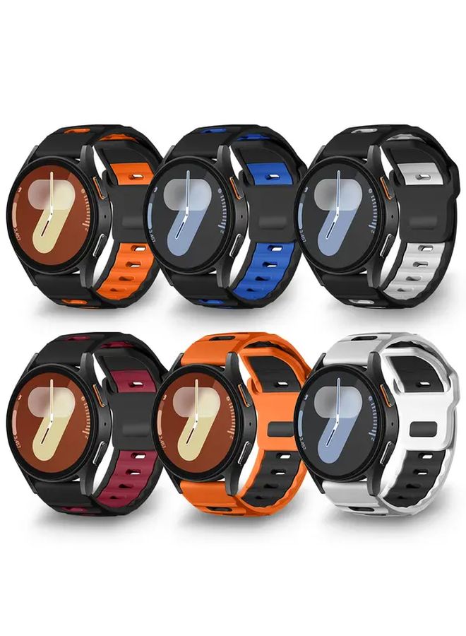 Orange 20mm Breathable Silicone Sport Band for Samsung Galaxy Watch 7 FE 6 5 4 - Image 1